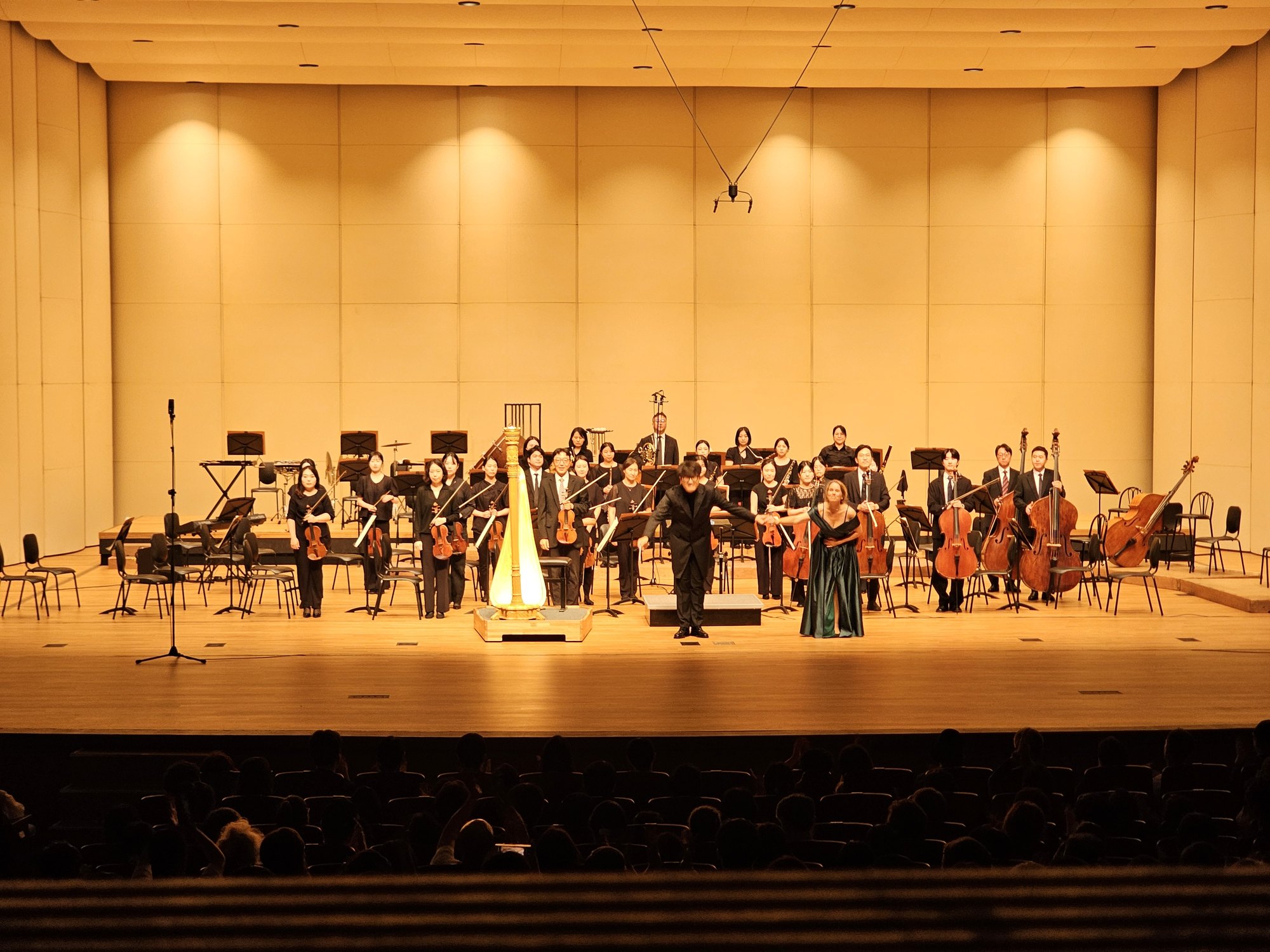 The Gunpo Prime Philharmonic Orchestra on stage at Suri Hall, Gunpo Arts Center