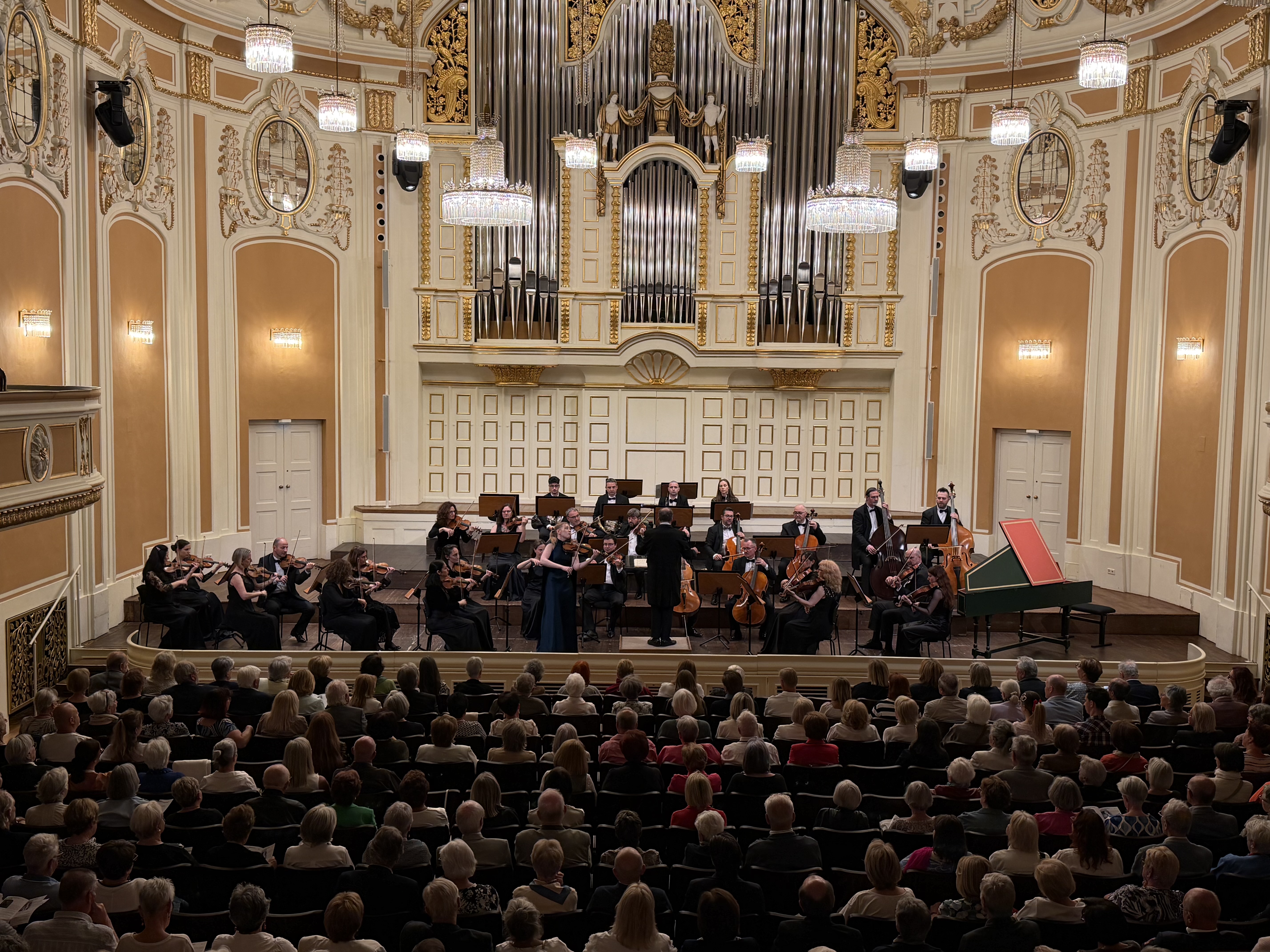 The Großer Saal of the Mozarteum with the Sofia Philharmonic on stage